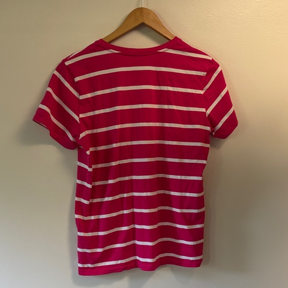 Ralph Lauren hot pink and White Striped Tee sz XL - Picture 7 of 8